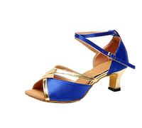 Gaorui Femme Salsa Motif Valse Latins Tango Danse pour Fille Paillettes Chaussures Talons Hauts Brillante