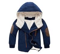 Gaorui Veste Parka pour Garçons avec capuche polaire doublée veste manteau de coton d'hiver chaud pour 4-13 ans