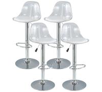 GAORUTO Bar Stools 2/4/6 Set, Swivel Counter Barstools with Back, Adjustable Transparent Bar Stool, Modern Armless Kitchen Breakfast Bar Chairs High,4 Pcs