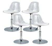 GAORUTO Bar Stools 2/4/6 Set, Swivel Counter Barstools with Back, Adjustable Transparent Bar Stool, Modern Armless Kitchen Breakfast Bar Chairs Low,4 Pcs
