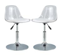GAORUTO Bar Stools 2/4/6 Set, Swivel Counter Barstools with Back, Adjustable Transparent Bar Stool, Modern Armless Kitchen Breakfast Bar Chairs Low,2 Pcs