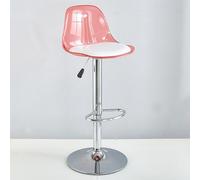 GAORUTO Bar Stools Set, Swivel Counter Barstools with Back, Adjustable Transparent Bar Stool, Modern Armless Kitchen Breakfast Bar Chairs Pink,Tall