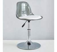 GAORUTO Bar Stools Set, Swivel Counter Barstools with Back, Adjustable Transparent Bar Stool, Modern Armless Kitchen Breakfast Bar Chairs Grey,Short