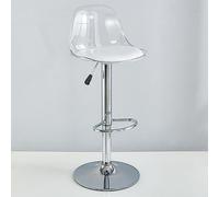 GAORUTO Bar Stools Set, Swivel Counter Barstools with Back, Adjustable Transparent Bar Stool, Modern Armless Kitchen Breakfast Bar Chairs Transparent,Tall