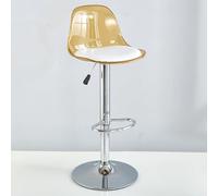 GAORUTO Bar Stools Set, Swivel Counter Barstools with Back, Adjustable Transparent Bar Stool, Modern Armless Kitchen Breakfast Bar Chairs Yellow,Tall