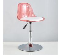 GAORUTO Bar Stools Set, Swivel Counter Barstools with Back, Adjustable Transparent Bar Stool, Modern Armless Kitchen Breakfast Bar Chairs Pink,Short