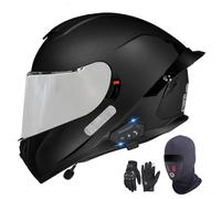 GAORUTO Casque De Moto Intégral Bluetooth, Homologué ECE 22.06, Modulaire, avec Double Visière, Double Haut-Parleur Et Microphone, pour Adultes, Hommes Et Femmes A-3,M (57-58cm)