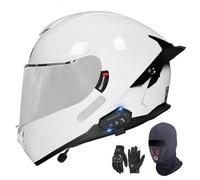GAORUTO Casque De Moto Intégral Bluetooth, Homologué ECE 22.06, Modulaire, avec Double Visière, Double Haut-Parleur Et Microphone, pour Adultes, Hommes Et Femmes B-3,M (57-58cm)
