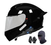 GAORUTO Casque De Moto Intégral Bluetooth, Homologué ECE 22.06, Modulaire, avec Double Visière, Double Haut-Parleur Et Microphone, pour Adultes, Hommes Et Femmes D-3,M (57-58cm)