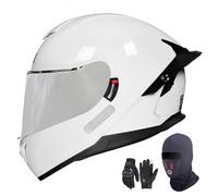 GAORUTO Casque De Moto Intégral Modulable, Homologué ECE 22.06, avec Double Visière, Double Haut-Parleur Et Microphone, pour Adultes, Hommes Et Femmes B-3,M (57-58cm)