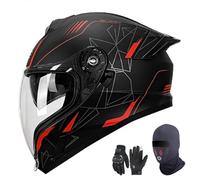 GAORUTO Casque de Moto Intégral Modulaire avec Double Visière Casque De Motocross Intégré Homologué ECE 22.06 pour Adultes Hommes et Femmes H,L (57-58cm)