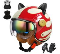 GAORUTO Casque Moto Jet 3/4, Homologué ECE 22.06, pour Adultes, Hommes Et Femmes, avec Double Visière Pare-Soleil L-3,M (57-58cm)