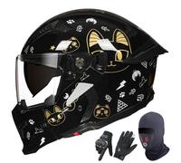 GAORUTO Casques De Moto Intégraux Homologués ECE 22.06, Casques Modulaires Ouverts avec Double Visière, Casques De Scooter pour Adultes, Hommes Et Femmes F-1,L (59-60cm)