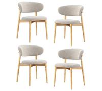 GAORUTO Dining Room Chairs Set of Kitchen Modern Wood Chairs with Backrest Single Leisure Chair for Living Bedroom Restaurant C,4 Set