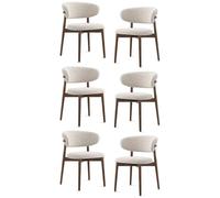 GAORUTO Dining Room Chairs Set of Kitchen Modern Wood Chairs with Backrest Single Leisure Chair for Living Bedroom Restaurant B,6 Set