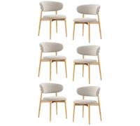 GAORUTO Dining Room Chairs Set of Kitchen Modern Wood Chairs with Backrest Single Leisure Chair for Living Bedroom Restaurant C,6 Set
