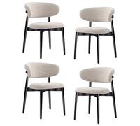 GAORUTO Dining Room Chairs Set of Kitchen Modern Wood Chairs with Backrest Single Leisure Chair for Living Bedroom Restaurant D,4 Set