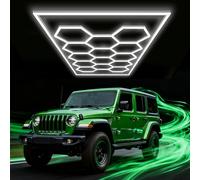 GAORUTO Lampes LED hexagonales pour Garage 6500K Blanc lumière du Jour - Éclairage d'atelier connectable, idéal pour la rénovation de Garage, l'éclairage d'entrepôt, Le Stockage en sous-Sol 14-Grid