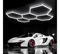 GAORUTO Plafonnier LED Hexagonal pour Garage, Grilles 5/14 Nid D'abeilles Connectables pour Entrepôt, Atelier, Salle de Sport, Sous-Sol, Entretien Automobile, Buanderie 5 HEX