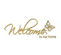 GAOSHA Sticker mural en acrylique avec lettres « Welcome to Our Home » - Doré