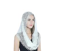 GAOSHA Voile en dentelle Mantilla doux et confortable, 2 couleurs, noir et blanc, voile en dentelle rose espagnole pour couvrir la tête écharpe