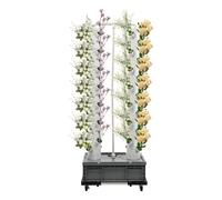 GAOUSD Tour Hydroponique Verticale 56 Trous Système De Culture Hydroponique avec roulettes et Pompe à Eau,pour la Culture de Fleurs, Légumes, Pommes de Terre, Légumes Feuillus