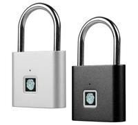 GAOUTO 2 pièces de serrure à empreinte digitale, biométrique, cadenas, serrure intelligente étanche, recharge USB, petite pour le gym, le bureau
