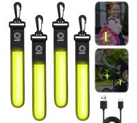 GAOUTO Cartable à LED clignotante, 3 modes, rechargeable par USB, pendentif réfléchissant, lumière de sécurité, clignotant, cartable, étanche, pour cartable, sac à dos (vert)