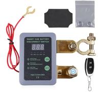 GAOUTO Disjoncteur de batterie télécommandé sans fil 12 V 240 A avec télécommande Kill Switch, interrupteur de coupure de batterie avec voltmètre pour voiture, tracteur, moto, RV, ATV, bateau