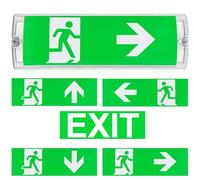 GAOUTO Éclairage de Secours LED: Inclut 5 Pièces Pictogrammes Éclairage D'évacuation Durable, Lumière de Secours Économique, pour Bâtiments Publics (35x11x5.5cm, Vert)