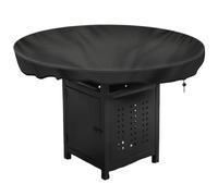 GAOUTO Housse de plaque de feu, 100 cm de diamètre, imperméable, anti-UV 420D, pour barbecue à plaque de cuisson, ronde en tissu Oxford noir, pour plaque de cuisson et plaque de cuisson