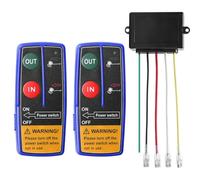 GAOUTO Kit de télécommande sans Fil 12V/24V pour treuil, Ensemble de télécommande sans Fil Universel, 2 télécommandes et 1 récepteur, Haute sensibilité avec Une portée de 23 m