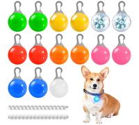 GAOUTO Lot de 15 pendentifs lumineux pour chien - Clignotant de sécurité pour chien - Avec 3 modes clignotants - Pour cartable et enfants, M, Plastique, Agate