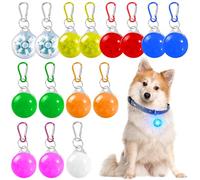 GAOUTO Lot de 15 pendentifs lumineux pour chien - Collier lumineux pour animal de compagnie - Avec 3 modes clignotants - Clignotant de sécurité pour chien - Pendentif lumineux LED - Pour cartable et