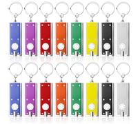 GAOUTO Lot de 16 porte-clés de lampe de poche colorées pour enfants Mini Square LED Keychain Light pour urgence, extérieur, camping, petit cadeau d'anniversaire d'enfant