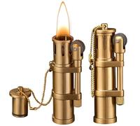 GAOUTO Lot de 2 briquets à kérosène - Vintage - En laiton - Vintage - Rechargeable - Pour la cuisine, le camping - Ne contient pas de kérosène