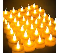 GAOUTO Lot de 36 bougies chauffe-plat LED à pile, sans flamme, pour Noël, sapin de Noël, Pâques, mariage, fête