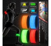 GAOUTO Lot de 4 bracelets LED rechargeables avec USB, réflecteurs pour le jogging, le cyclisme, la randonnée, la course, les sports de plein air