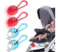 GAOUTO Lot de 4 lumières de trottinette pour enfants : lumière LED d'avertissement lumière de sécurité pour cartable réflecteurs en silicone coccinelle lumière de sécurité pour poussette de sécurité