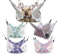 GAOUTO Lot de 5 hamacs pour cochon d'Inde, double couche, pour rat, cochon d'Inde, accessoires pour petits animaux, furets, rats, cochons d'Inde, perroquet, hamster