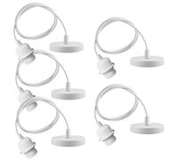 GAOUTO Lot de 5 suspensions de lampe E27 - Câble réglable de 150 cm avec anneau à vis amovible - Suspension de lampe E27 avec anneau à vis - Douille de lampe avec anneau de fixation - Lampe suspendue