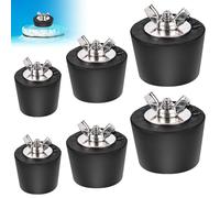 GAOUTO Lot de 6 bouchons d'hiver pour piscine - 32 mm x 2 + 38 mm x 2 + 51 mm x 2 buses d'entrée - Bouchons en caoutchouc avec écrou papillon en acier inoxydable - Pour piscine, spa, tuyauterie
