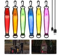 GAOUTO Lot de 6 cartables avec lumière clignotante LED - 3 modes - Rechargeable par USB - Pendentif réfléchissant - Lumière de sécurité pour enfants - Réflecteurs étanches - Pour cartable