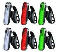 GAOUTO Lot de 6 feux de navigation LED pour bateaux, feux de navigation pour bateaux, feu de navigation USB, 3 types de mode clignotant, feux de kayak à chargement USB, feux de poupe de bateau, lampe