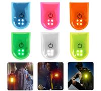 GAOUTO Lot de 6 lampes clignotantes à LED pour enfants, 2 modes, 4 réflecteurs LED, clip LED, bande lumineuse réfléchissante pour cartable, sac de sport, jogging