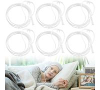 GAOUTO Lot de 6 lunettes de nez à oxygène, 5 m,avec tube à oxygène, lunettes de nez pour appareil à oxygène,lunettes de nez avec tube O2 de 500cm pour appareil à oxygène,Canule Nasale,Canule À Oxygène