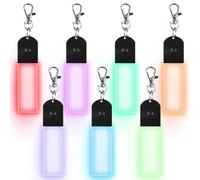 GAOUTO Lot de 6 pendentifs clignotants LED, 5 modes de lueur, étanche, clignotants, porte-clés, rechargeables par USB, lumière de sécurité pour cartable, sac à dos, randonnée, course, jogging