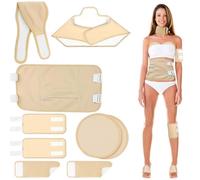 GAOUTO Lot de 9 Castor Oil Pack Kit : Lot de pochettes d’huile de ricin réutilisables en coton bio, Castor Oil Pack Wrap pour désintoxication du foie, douleurs musculaires et détente de la nuque