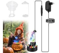 GAOUTO Nébuliseur à ultrasons, 12 LED tricolores Mini Machine à fumée à ultrasons pour Halloween, 350 ML/h avec Protection Anti-éclaboussures Amovible, pour Pot de sorcière, Citrouille d'halloween