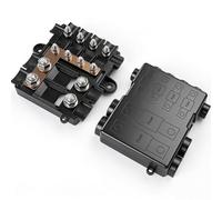 GAOUTO Porte-Fusible Pour 2 Fusibles Mega + 4 x Midi - Boîtier En Polyamide Avec Couvercle - Support De Fusible Pour Circuits Hauts Et Moyens - Voiture, Bateau, SUV